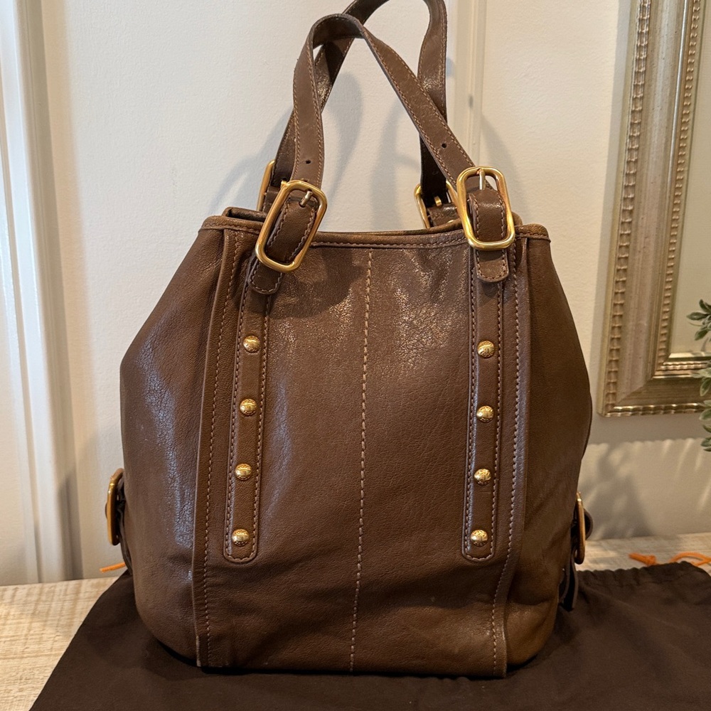 Tod's G-Bag Sacca Grande Brown Leather Tote Shoulder Bag with Dustbag - Picture 4 of 13